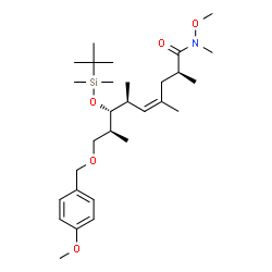 ChemSpider 2D Image | (2S,4Z,6S,7R,8S)-7-{[Dimethyl(2-methyl-2-propanyl)silyl]oxy}-N-methoxy-9-[(4-methoxybenzyl)oxy]-N,2,4,6,8-pentamethyl-4-nonenamide | C29H51NO5Si