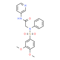 ChemSpider 2D Image | N~2~-[(3,4-Dimethoxyphenyl)sulfonyl]-N~2~-phenyl-N-3-pyridinylglycinamide | C21H21N3O5S
