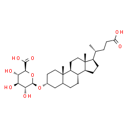 ChemSpider 2D Image | (3alpha)-24-Hydroxy-24-oxocholan-3-yl beta-D-glucopyranosiduronic acid | C30H48O9