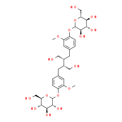 ChemSpider 2D Image | 4-[(2R,3R)-3-[4-(D-Glucopyranosyloxy)-3-methoxybenzyl]-4-hydroxy-2-(hydroxymethyl)butyl]-2-methoxyphenyl D-glucopyranoside | C32H46O16