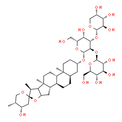 ChemSpider 2D Image | (3beta,5beta,16xi,17xi,24S,25R)-24-Hydroxyspirostan-3-yl alpha-L-arabinopyranosyl-(1->3)-[beta-D-glucopyranosyl-(1->2)]-beta-D-galactopyranoside | C44H72O18