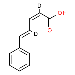 ChemSpider 2D Image | (2Z,4E)-5-Phenyl(2,4-~2~H_2_)-2,4-pentadienoic acid | C11H8D2O2