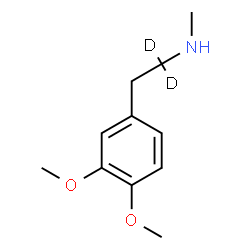 ChemSpider 2D Image | 2-(3,4-Dimethoxyphenyl)-N-methyl(1,1-~2~H_2_)ethanamine | C11H15D2NO2