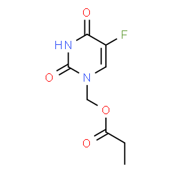 ChemSpider 2D Image | (5-Fluoro-2,4-dioxo-3,4-dihydro-1(2H)-pyrimidinyl)methyl propionate | C8H9FN2O4