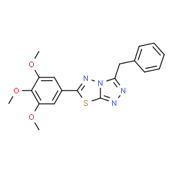 ChemSpider 2D Image | 3-Benzyl-6-(3,4,5-trimethoxyphenyl)[1,2,4]triazolo[3,4-b][1,3,4]thiadiazole | C19H18N4O3S