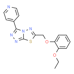 ChemSpider 2D Image | 6-[(2-Ethoxyphenoxy)methyl]-3-(4-pyridinyl)[1,2,4]triazolo[3,4-b][1,3,4]thiadiazole | C17H15N5O2S