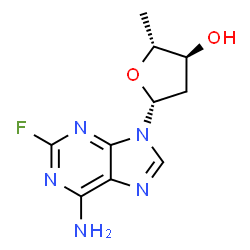 ChemSpider 2D Image | 2',5'-Dideoxy-2-fluoroadenosine | C10H12FN5O2
