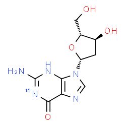 ChemSpider 2D Image | 2'-Deoxy(6-~15~N)guanosine | C10H13N415NO4