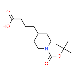 ChemSpider 2D Image | 4-(1-Boc-Piperidin-4-yl)butanoic acid | C14H25NO4