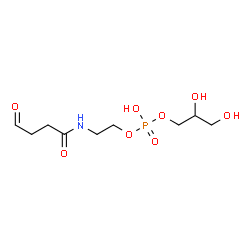 ChemSpider 2D Image | 2,3-Dihydroxypropyl 2-[(4-oxobutanoyl)amino]ethyl hydrogen phosphate | C9H18NO8P