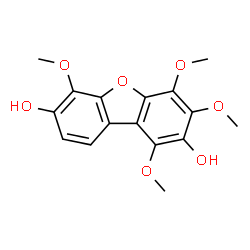 ChemSpider 2D Image | 1,3,4,6-Tetramethoxy-2,7-dibenzofurandiol | C16H16O7