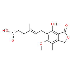 ChemSpider 2D Image | (4E)-6-(4-Hydroxy-6-methoxy-7-methyl-3-oxo-1,3-dihydro-2-benzofuran-5-yl)-4-methyl(1-~14~C)-4-hexenoic acid | C1614CH20O6