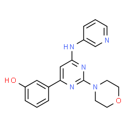 ChemSpider 2D Image | 3-[2-(4-Morpholinyl)-6-(3-pyridinylamino)-4-pyrimidinyl]phenol | C19H19N5O2