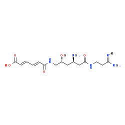 ChemSpider 2D Image | (2E,4E)-6-{[(2R,4R)-4-Amino-6-{[(3Z)-3-amino-3-iminopropyl]amino}-2-hydroxy-6-oxohexyl]amino}-6-oxo-2,4-hexadienoic acid | C15H25N5O5