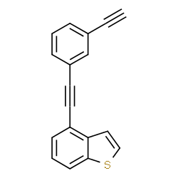 ChemSpider 2D Image | 4-[(3-Ethynylphenyl)ethynyl]-1-benzothiophene | C18H10S