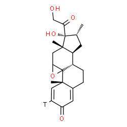 ChemSpider 2D Image | (9xi,16alpha)-17,21-Dihydroxy-16-methyl(2-~3~H)-9,11-epoxypregna-1,4-diene-3,20-dione | C22H27TO5