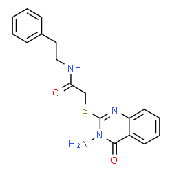 ChemSpider 2D Image | 2-[(3-Amino-3,4-dihydro-4-oxo-2-quinazolinyl)thio]-N-(2-phenylethyl)acetamide | C18H18N4O2S