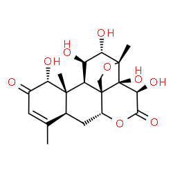 ChemSpider 2D Image | (1alpha,11beta,12alpha,13beta,15beta)-1,11,12,14,15-Pentahydroxy-13,20-epoxypicras-3-ene-2,16-dione | C20H26O9