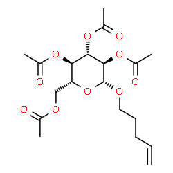 ChemSpider 2D Image | 4-Penten-1-yl 2,3,4,6-tetra-O-acetyl-beta-D-glucopyranoside | C19H28O10