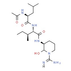ChemSpider 2D Image | N-Acetyl-L-leucyl-N-[(3S)-1-carbamimidoyl-2-hydroxy-3-piperidinyl]-L-isoleucinamide | C20H38N6O4
