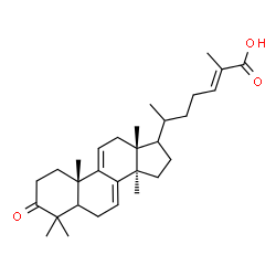 ChemSpider 2D Image | (5xi,17xi,20xi,24E)-3-Oxolanosta-7,9(11),24-trien-26-oic acid | C30H44O3
