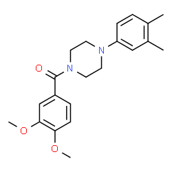 ChemSpider 2D Image | (3,4-Dimethoxyphenyl)[4-(3,4-dimethylphenyl)-1-piperazinyl]methanone | C21H26N2O3