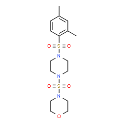ChemSpider 2D Image | 4-[4-(2,4-Dimethyl-benzenesulfonyl)-piperazine-1-sulfonyl]-morpholine | C16H25N3O5S2