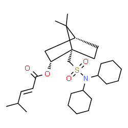 ChemSpider 2D Image | (1S,2R,4R)-1-[(Dicyclohexylsulfamoyl)methyl]-7,7-dimethylbicyclo[2.2.1]hept-2-yl (2E)-4-methyl-2-pentenoate | C28H47NO4S