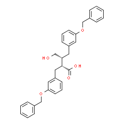 ChemSpider 2D Image | (2R,3R)-2,3-Bis[3-(benzyloxy)benzyl]-4-hydroxybutanoic acid | C32H32O5