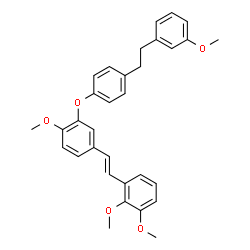 ChemSpider 2D Image | 1,2-Dimethoxy-3-[(E)-2-(4-methoxy-3-{4-[2-(3-methoxyphenyl)ethyl]phenoxy}phenyl)vinyl]benzene | C32H32O5