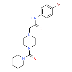 ChemSpider 2D Image | N-(4-Bromophenyl)-2-[4-(1-piperidinylcarbonyl)-1-piperazinyl]acetamide | C18H25BrN4O2
