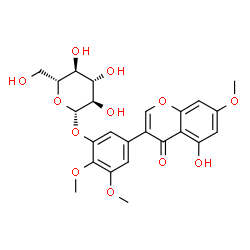 ChemSpider 2D Image | 5-(5-Hydroxy-7-methoxy-4-oxo-4H-chromen-3-yl)-2,3-dimethoxyphenyl beta-D-glucopyranoside | C24H26O12