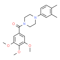ChemSpider 2D Image | [4-(3,4-Dimethylphenyl)-1-piperazinyl](3,4,5-trimethoxyphenyl)methanone | C22H28N2O4