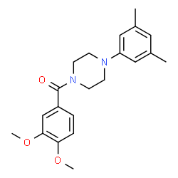 ChemSpider 2D Image | (3,4-Dimethoxyphenyl)[4-(3,5-dimethylphenyl)-1-piperazinyl]methanone | C21H26N2O3