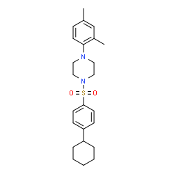 ChemSpider 2D Image | 1-[(4-Cyclohexylphenyl)sulfonyl]-4-(2,4-dimethylphenyl)piperazine | C24H32N2O2S