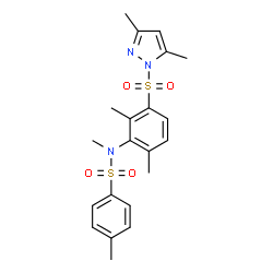 ChemSpider 2D Image | N-{3-[(3,5-Dimethyl-1H-pyrazol-1-yl)sulfonyl]-2,6-dimethylphenyl}-N,4-dimethylbenzenesulfonamide | C21H25N3O4S2