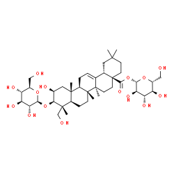ChemSpider 2D Image | 1-O-[(2beta,3beta)-3-(beta-D-Glucopyranosyloxy)-2,23-dihydroxy-28-oxoolean-12-en-28-yl]-beta-D-glucopyranose | C42H68O15