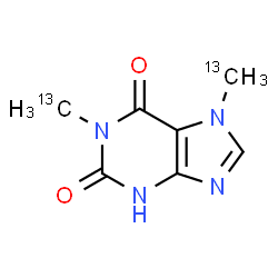 ChemSpider 2D Image | 1,7-Bis[(~13~C)methyl]-3,7-dihydro-1H-purine-2,6-dione | C513C2H8N4O2