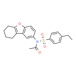 ChemSpider 2D Image | N-[(4-Ethylphenyl)sulfonyl]-N-(6,7,8,9-tetrahydrodibenzo[b,d]furan-2-yl)acetamide | C22H23NO4S