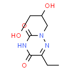 ChemSpider 2D Image | 2-(2,3-Dihydroxypropyl)-6-ethyl-1,2,4-triazine-3,5(2H,4H)-dione | C8H13N3O4