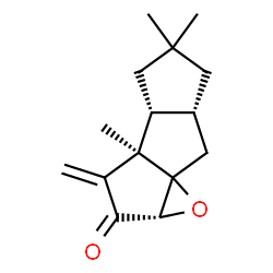 ChemSpider 2D Image | (1aS,3aR,3bR,6aR)-3a,5,5-Trimethyl-3-methyleneoctahydrocyclopenta[4,5]pentaleno[1,6a-b]oxiren-2(1aH)-one | C15H20O2