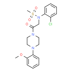 ChemSpider 2D Image | N-(2-Chlorophenyl)-N-{2-[4-(2-methoxyphenyl)-1-piperazinyl]-2-oxoethyl}methanesulfonamide | C20H24ClN3O4S