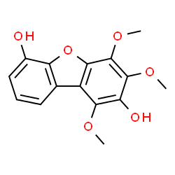 ChemSpider 2D Image | 1,3,4-Trimethoxy-2,6-dibenzofurandiol | C15H14O6