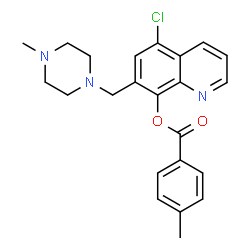 ChemSpider 2D Image | 5-Chloro-7-[(4-methyl-1-piperazinyl)methyl]-8-quinolinyl 4-methylbenzoate | C23H24ClN3O2