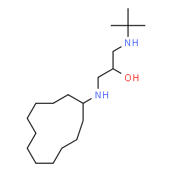 ChemSpider 2D Image | 1-(Cyclododecylamino)-3-[(2-methyl-2-propanyl)amino]-2-propanol | C19H40N2O