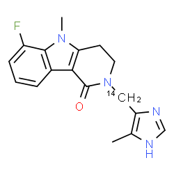 ChemSpider 2D Image | 6-Fluoro-5-methyl-2-[(5-methyl-1H-imidazol-4-yl)(~14~C)methyl]-2,3,4,5-tetrahydro-1H-pyrido[4,3-b]indol-1-one | C1614CH17FN4O