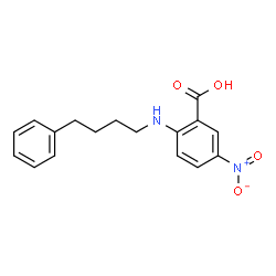 ChemSpider 2D Image | 5-nitro-2-(4-phenylbutylamino)benzoic acid | C17H18N2O4