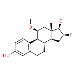 ChemSpider 2D Image | (11beta,16beta,17beta)-16-Fluoro-11-methoxyestra-1,3,5(10)-triene-3,17-diol | C19H25FO3
