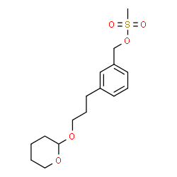 ChemSpider 2D Image | 3-[3-(Tetrahydro-2H-pyran-2-yloxy)propyl]benzyl methanesulfonate | C16H24O5S