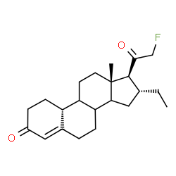 ChemSpider 2D Image | (8xi,9xi,14xi,16alpha)-16-Ethyl-21-fluoro-19-norpregn-4-ene-3,20-dione | C22H31FO2